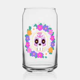 Bloemensuiker schedel blikvorm glas