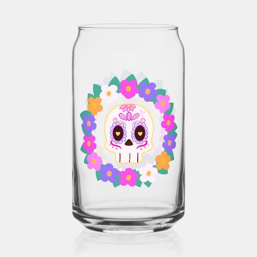 Bloemensuiker schedel blikvorm glas (Achterkant)