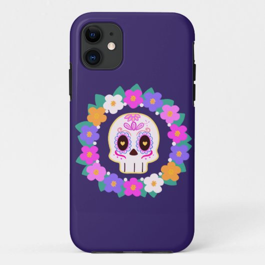 Bloemensuiker schedel Case-Mate iPhone case (Achterkant)