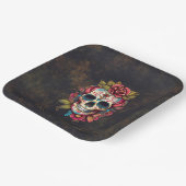 Bloemensuiker schedel Dia de los Muertos Party Papieren Bordje (Gebogen)