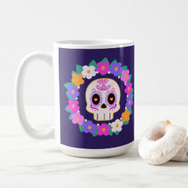 Bloemensuiker schedel koffiemok