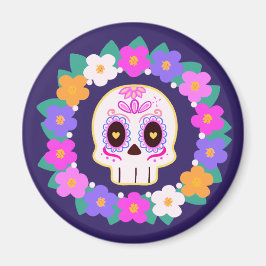 Bloemensuiker schedel magneet