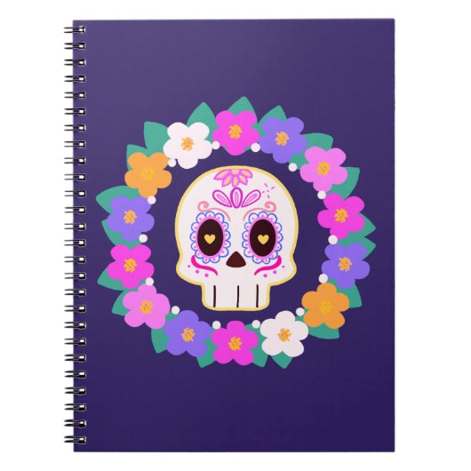 Bloemensuiker schedel notitieboek (Voorkant)