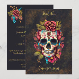 Bloemensuiker schedel quinceanera verjaardag Spaan Kaart