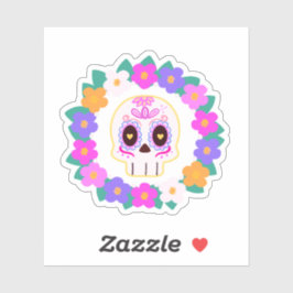 Bloemensuiker schedel sticker