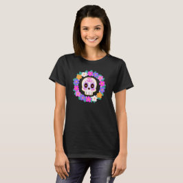 Bloemensuiker schedel t-shirt