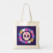Bloemensuiker schedel tote bag (Achterkant)