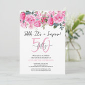 Bloemensurprisefeestuitnodiging Kaart (Staand voorkant)