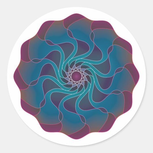 Bloemenswirrel Ronde Sticker (Voorkant)