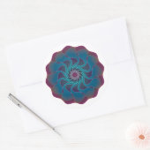 Bloemenswirrel Ronde Sticker (Envelop)