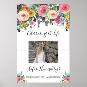 Bloemensymbool levensfeest welkomstbord, foto poster
