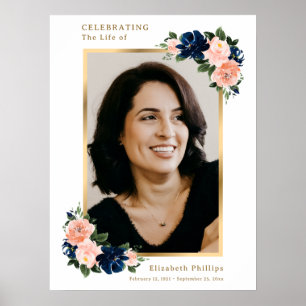 Bloemensymbool van levensviering Foto bord Poster