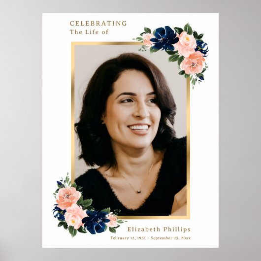 Bloemensymbool van levensviering Foto bord Poster (Voorkant)