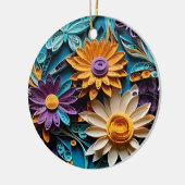 Bloemensymfonie: Gevulde papierkunst Keramisch Ornament (Links)