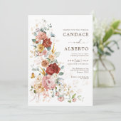 Bloemensymfonie | Kleurrijke Boho-tuinbruiloft Kaart (Staand voorkant)