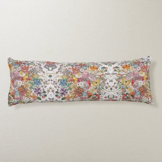 Bloemensymfonie Levendige multi-gekleurde tuin Lichaamskussen (Achterkant)