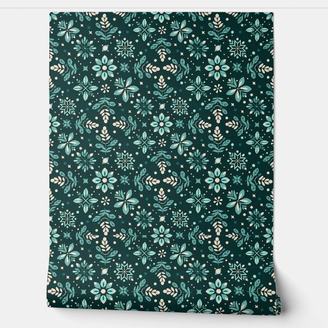 Bloemensymfonie patroon behang (Afrollen)