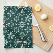 Bloemensymfonie patroon theedoek (Quarter Fold)