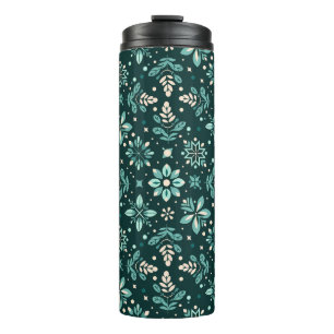 Bloemensymfonie patroon thermosbeker