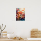 Bloemensymfonie - Rode papaverbloemen Waterverf ku Poster (Keuken)