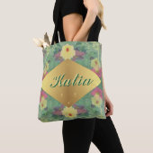 Bloemensymmetrie met naam tote bag (Dichtbij)