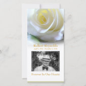 Bloemensympathie begrafenis dank u aangepaste foto bedankkaart (Achterkant)