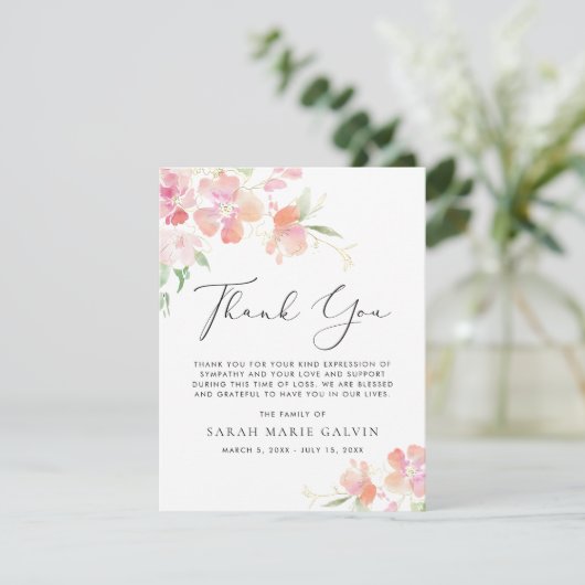 Bloemensympathie Uitvaart Dank u kaart (Staand voorkant)