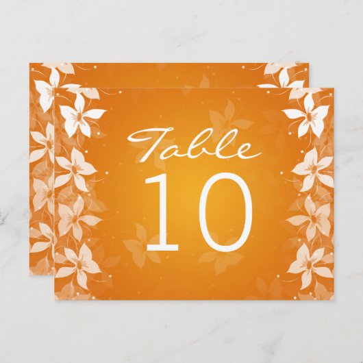 Bloementabel Aantal Exotische Bloemen Sinaasappel Briefkaart (Voorkant / Achterkant)