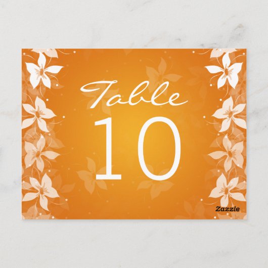 Bloementabel Aantal Exotische Bloemen Sinaasappel Briefkaart (Achterkant)