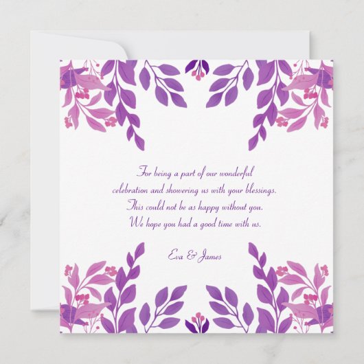 bloementafel bedankkaart (Achterkant)