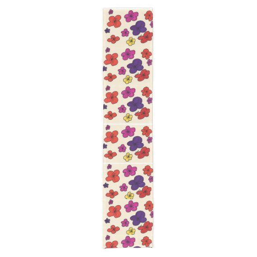 Bloementafelloper - casual chique eetkamer korte tafelloper (Voorkant)