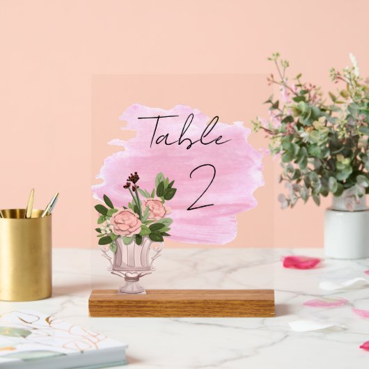 Bloementafelnummers Acryl Bord (Huwelijk)