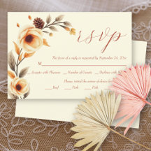 Bloementak met perzik bloemen vallen bruiloft