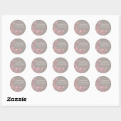 Bloementak rond adreslabel ronde sticker (Vel)