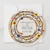 Bloementakken Burlap & Lace bruiloft uitnodiging (Achterkant)