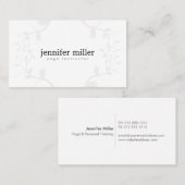 BLOEMENTAKKEN IN LICHTGRIJS VISITEKAARTJE (Voorkant / Achterkant)