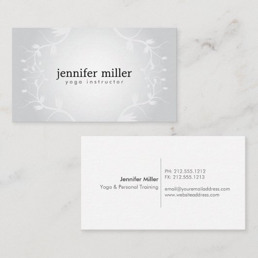 BLOEMENTAKKEN OP GRIJZE ACHTERGROND VISITEKAARTJE (Voorkant / Achterkant)