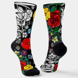 Bloementapijt met klaproos sokken