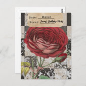  bloementeelt Birthday Party Save Date Briefkaart (Voorkant / Achterkant)