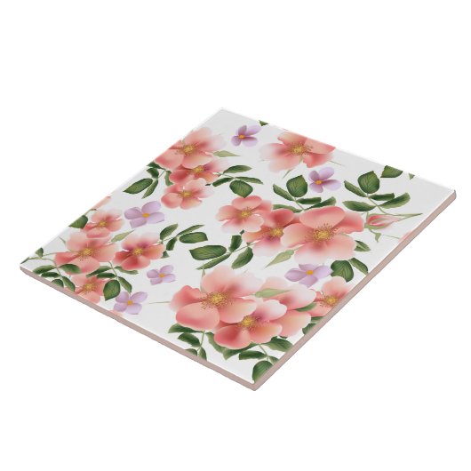 bloementegelpatroon tegeltje (Zijkant)