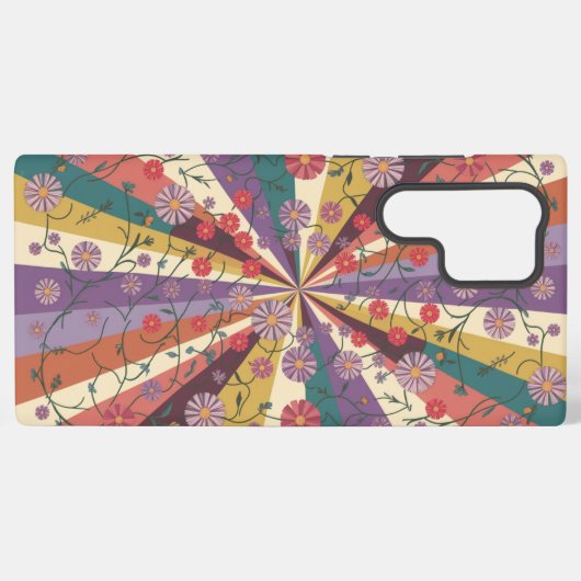 bloementelefooncel, samsung galaxy hoesje (Achterkant horizontaal)