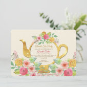 Bloementhee uitnodiging (Staand voorkant)