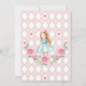 Bloementhee voor Two Alice in Wonderland Verjaarda Kaart (Achterkant)