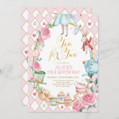 Bloementhee voor Two Alice in Wonderland Verjaarda Kaart (Voorkant / Achterkant)