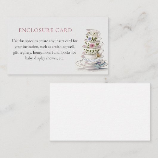 Bloementheekopjes Douche behuizing Kaart (Voorkant / Achterkant)