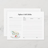 Bloementheekopjes Recept Kaart sjabloon (Voorkant / Achterkant)