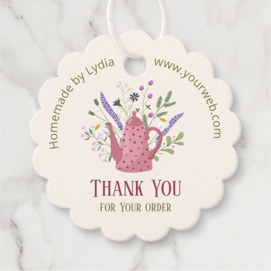 Bloementheepot "Bedankt voor uw bestelling" Scallo Bedankjes Labels (Voorkant)