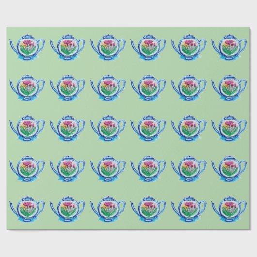 bloementheepot cadeaupapier (Vlak)