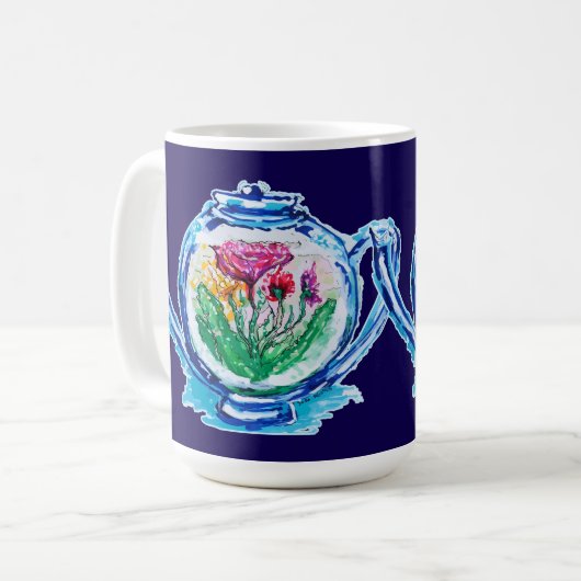 bloementheepot koffiemok (Voorkant links)