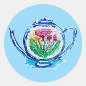 bloementheepot ronde sticker (Voorkant)
